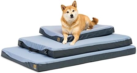 Cama de cachorro grande - colchão portátil de cachorro ao ar livre, sujeira e água, 44 L x 30 W, recomendada para mais de 60 libras. Cães