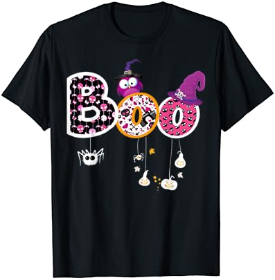 BOO Halloween Costume Spiders, Ghosts, Pumkin & Witch Hat T-Shirt