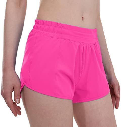 Aurefin Shorts de corrida para mulheres ， shorts atléticos leves com revestimento de malha e bolso de zíper shorts de exercícios seco rápido