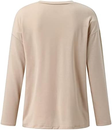 Camisas soltas para mulheres botões para baixo blusas halloween redondo pulôver de pescoço solto camisa de blusa de manga comprida
