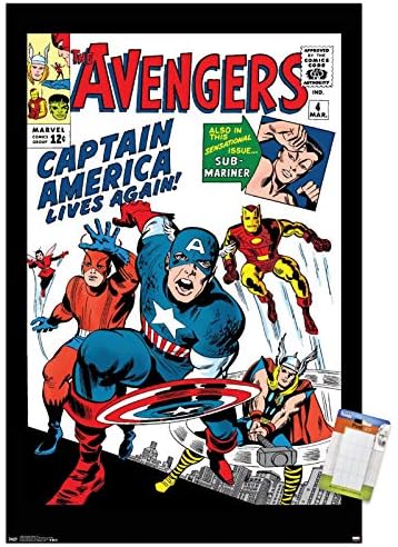 Trends International Marvel Comics - Vingadores - Capitão America - Capitão Comic 4 Poster de parede, 22.375 x 34,