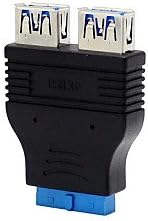 Adaptador duplo USB 3.0 Tipo A feminino a 20 pinos