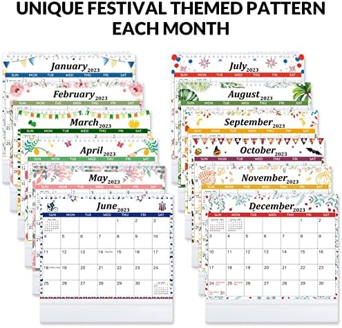 Calendário de mesa de Zuozee 2023, 10 x 8,5, calendário de mesa pequeno com fundo do festival de outubro de 222 a dez.2023, calendário