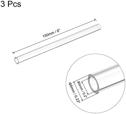 Meccanixity Plastic Tubs Policarbonato rígido Tubo redondo limpo 0,2 ID 0,23 OD 6 Alto impacto para iluminação, modelos,