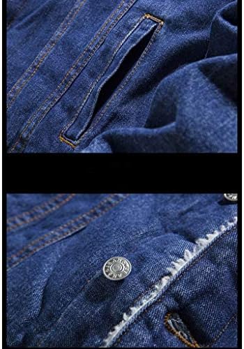 Ymosrh masculino masculino outono inverno adicione lã casual lavagem vintage jeans denim jacket jackets
