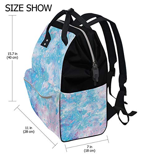 Backpack de fraldas de fraldas mamãe saco de mamãe aquarela Gemstone Gemstone Multifuncional Bolsa de fralda de grande capacidade para