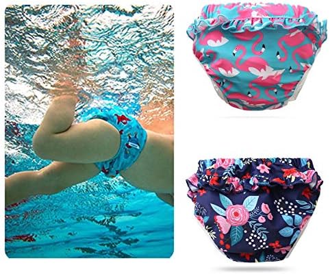 TIGER007 2 PC PC Baby Reutilable Swimer Freaks Isosat Swimming Shorts Adequado para Girls Girls Girls Girls e aulas de natação de 15 a 36 libras