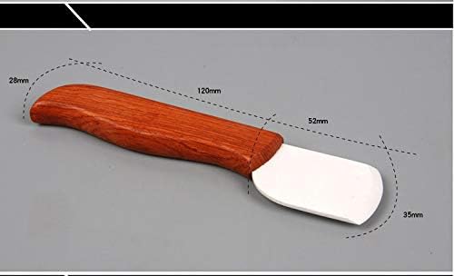 Lâmina de lâmina preta/branca de lâmina de corte de couro cortador de couro, alça de madeira)