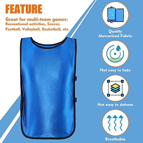 24 peças Team Pinnies Jerseys for Kids Youth Scrimmage Training Game Soccer Vest, 4 Colors 4 Teams Pinnies for Childre