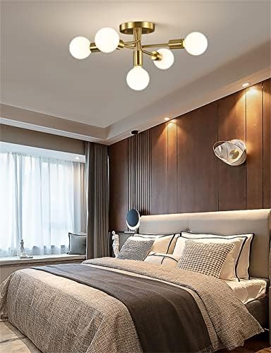 Lustre de wyfdp para casa de lâmpada de lâmpada de lâmpada de lâmpada de ouro/teto preto para casa para quarto para quarto