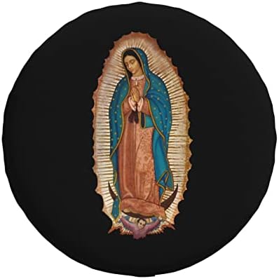 Nosso Senhora de Guadalupe Virgem Mary Universal Spare Pneus Capas de Rodas Impermeáveis ​​para Caminhão de Carro SUV RV Trailer e muitos veículos