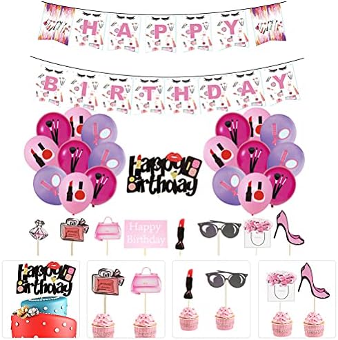 Partykindom 1 Conjunto/Cosmético Party Birthday Birthday Banner Cake Toppers Party for Birthday