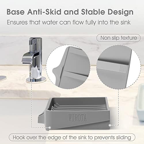 2 Pacote de sabonete auto -drenante com design anti -deslizante exclusivo, porta -sabão de barra de silicone para chuveiro com