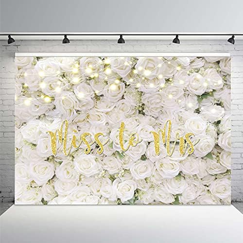 Mehofond 10x7ft Miss to Sra. Centro para o chuveiro de noiva Bridal White Wall Decoration Bride para ser fotografia de fotografia
