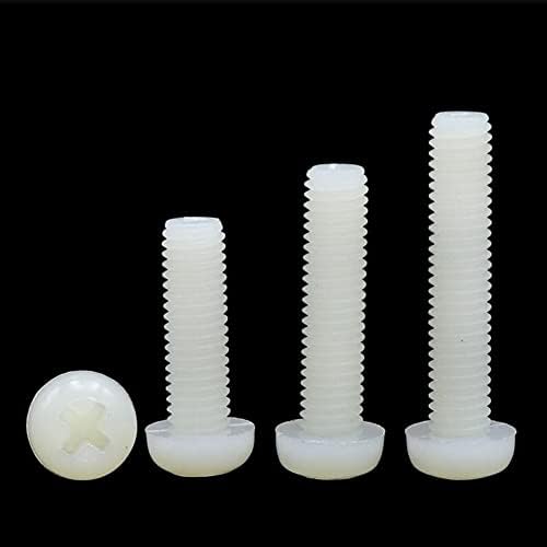 Parafusos de plástico de nylon de 1000pcs/1 lot branca phillips nylon m2 m2,5 m3 m5*4 5 6 8 10 12 15 20 25 30