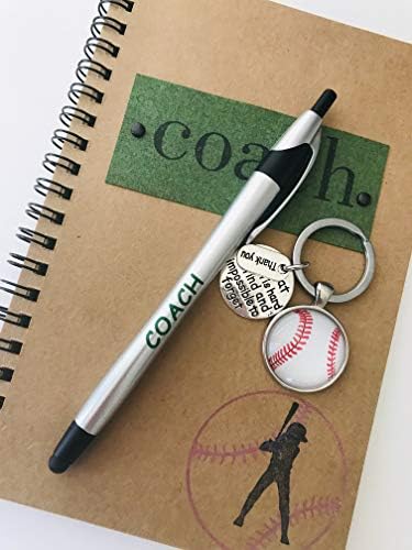 Treinador de beisebol Presente de 3 peças conjunto de notebooks artesanais e caneta de tinta e chaveiro do treinador embalado