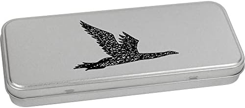 Azeeda 'voador estampado' Metal Articled Stationery Tin / Storage Box