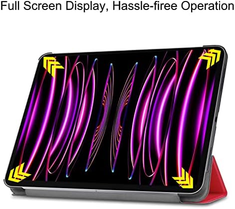 Tablet PC Case Case para iPad Pro 12,9 2022 12.9 polegadas, caixa de tablets inteligentes com três dobras, hard pc