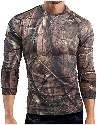 Camisetas de compressão de secagem rápida da camuflagem xxbr para masculino, esporte de manga longa de outono Campo de camiseta