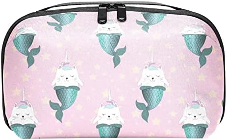 Mermaid Tail Unicorn Bag fofo rosa para mulheres, organizador de higiene pessoal resistente à água, bolsa de maquiagem