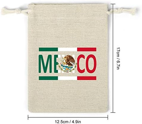 Bandeiras mexicanas Bolsas de armazenamento Bandas de armazenamento bolsas de presente de doces reutilizáveis ​​dobráveis ​​e compactos de bolso multiuso 8pcs