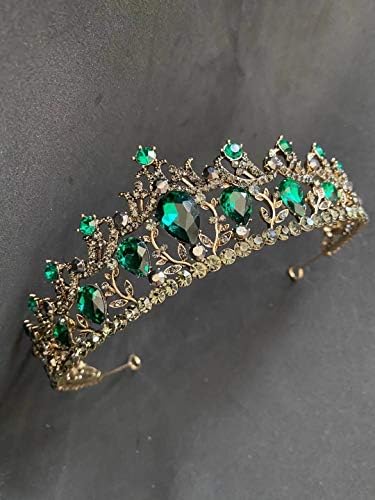 Black Green Crystal Bridal Tiaras Crown Acessórios para cabelos vintage Coroas de concurso de diadema de diâmetro