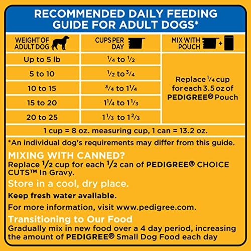 Pedigree Cão pequeno Nutrição completa raça pequena adulta para cães secos alimentos de cães grelhados e cães de sabor vegetal Kibble, 15,9 lb. bolsa