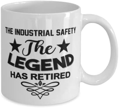 Caneca de segurança industrial, The Legend se aposentou, idéias de presentes exclusivas para segurança industrial, copo de chá de caneca de café branco