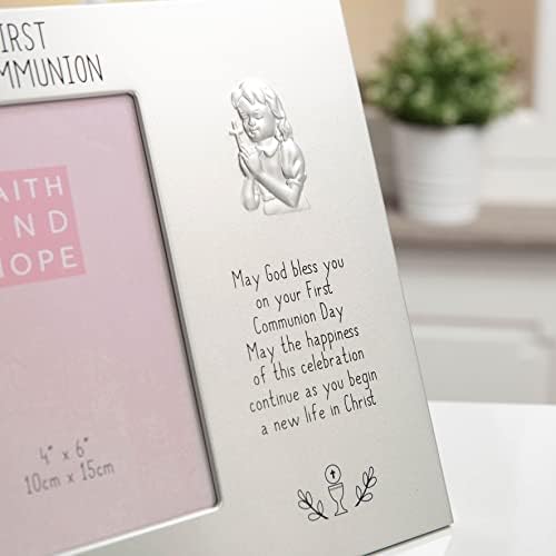 Oaktree Gifts Faith & Hope Aluminium Incorred Frame Girl Comunhão 4 x 6