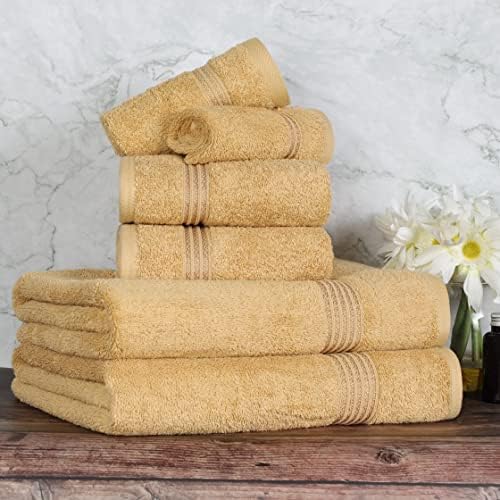 Algodão egípcio superior Conjunto de toalhas de 6 peças, itens essenciais do banheiro, toalhas para banheiro, apartamento,