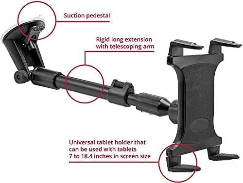 Porta de montagem de carro para tablet [Extensão telescópica do braço], suporte para carro de pára -brisa Digimo ou portador