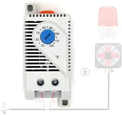 Junxuan Setilator Substituição Termostato Resfriamento Termostato Termostato programável ajustável para ventiladores do sótão,