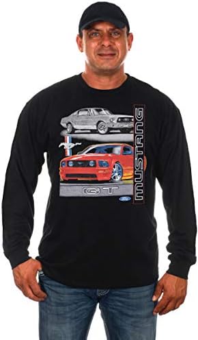 JH Design Group Ford Mustang GT Black Manga Longa Camiseta