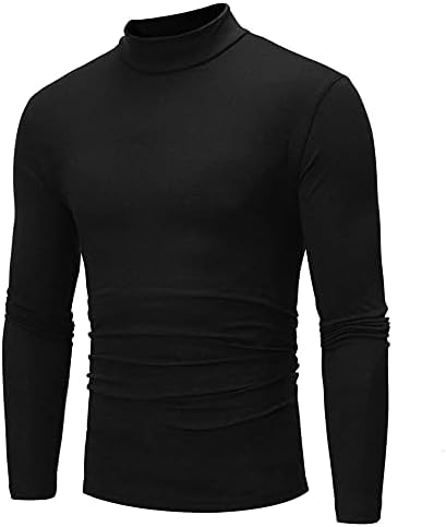 Masculino inverno simulado térmico gurtleneck pullover casual macio confortável manga longa camisetas tampos de camáteis de base de base básicos