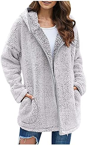 Jaqueta de esqui foviguo Mulheres, casacos formais de manga longa de luva longa para mulheres com conforto quente com conforto moletom