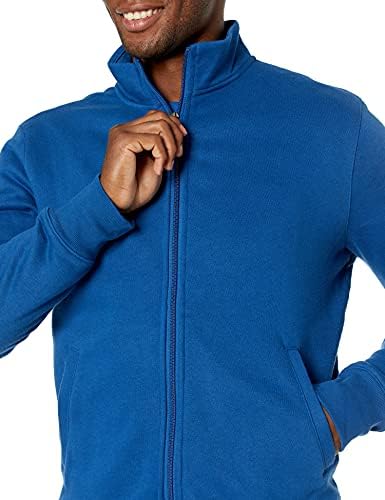 Essentials Men's Full-Zip Fleece Mock Neck Sweatshirt