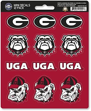 Fanmats 61160 Georgia Bulldogs 12 contagem Mini Decals Sticker Pack