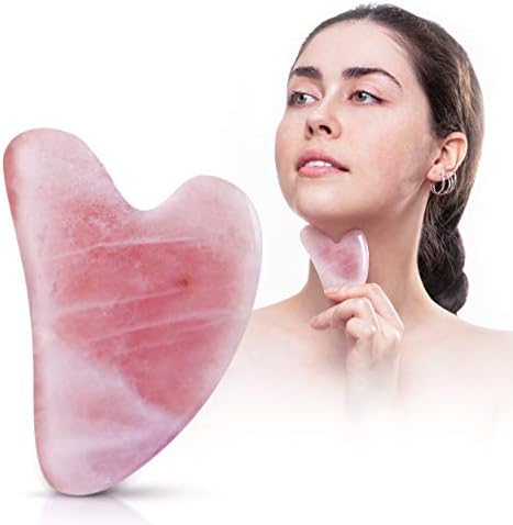 Ferramenta Facial de Gua Sha - Natural Rose Quartz GUA SHA Ferramenta de massagem Raspagem - Ferramenta Facial