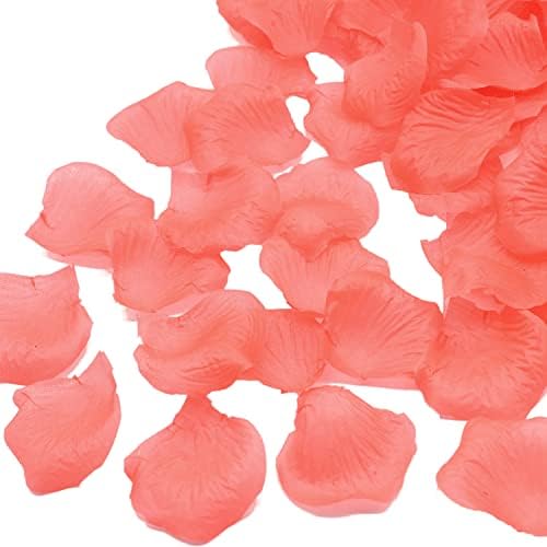 AllHeartDesires 1000pcs Coral Wedding Flower Confetti Scatter Rose Paptals for Flower Girl Mesa de casamento Centrulpieces Peças do jardim da festa do jardim