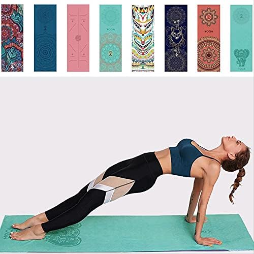 Tapete de ioga hhbb com linha de posicionamento impressa em camada dupla portátil não deslizamento exercício de fitness pilates