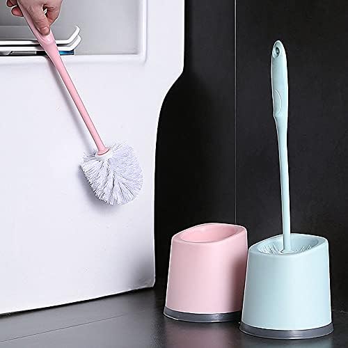 Pincel de escova de vaso sanitário ieasemts conjunto com base, pincel de limpeza de vaso sanitário escova de higiene longa,