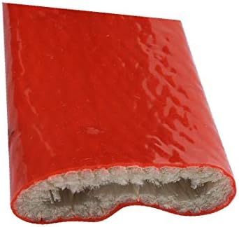 X-Dree Silicone Borracha Fibra de vidro de borracha ROHS ROHS REL (GOMA DE SILICONA Fibra de Vidrio Engrosada Retardante Autoextingible Manguera 30mmx1m Rohs rojo
