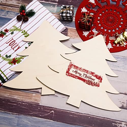 12 Pacote de árvores de Natal de madeira recortes para artesanato- 10 x 11 x 1/8 polegada