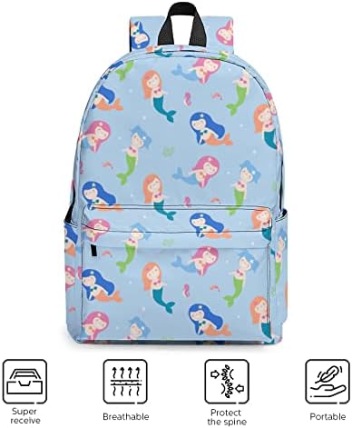 Ewobicrt Backpack de sereia fofa de 16,7 polegadas Laptop Bag Casual Daypack para camping de viagens de trabalho