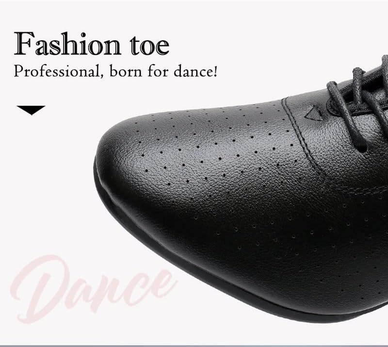 Tênis de sapatos de dança de houkai para mulheres tênis de salão de mulheres, sapatos latinos de couro respirável preto