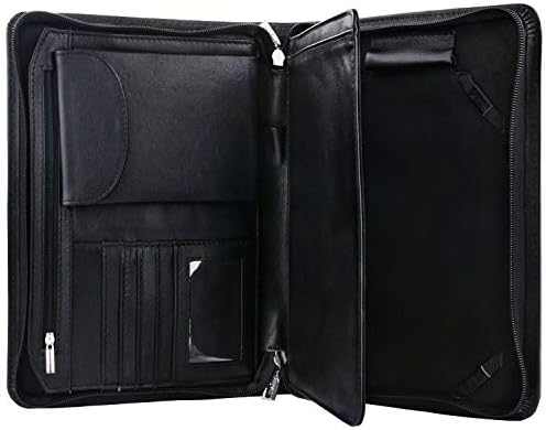 Xiaozhi Deluxe Cheatfolio Case, pasta de fólio do portfólio de zíper, se encaixa no iPad mini 4 e junior jurídico A5 Papers Black, XZ-712-ipad-mini-4-Black