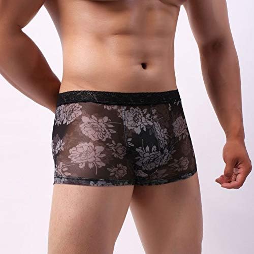 Mens Cotton Cotton Boxers Lace Boxer Rouphe Transparent Briefs masculino Roupa respirável masculino