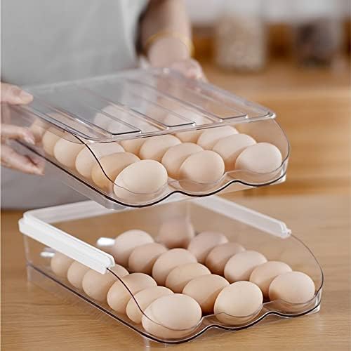 36 Suporte de ovo para geladeira, caixa de organizador de recipiente de armazenamento de ovos, organizador de ovos de grande