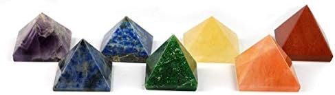 Aadhya bem-estar sete chakra pirâmide de pedra de cristal natural 10-12 mm para cura de reiki e pirâmides de pedra de