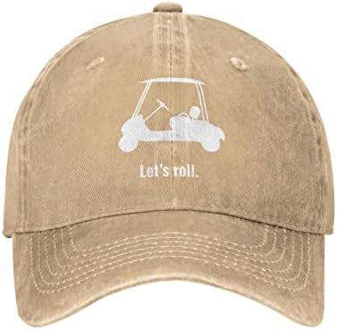 Vamos rolar chapéu de golfe de golfe vintage chapé de beisebol vintage de beisebol preto golfe para homens